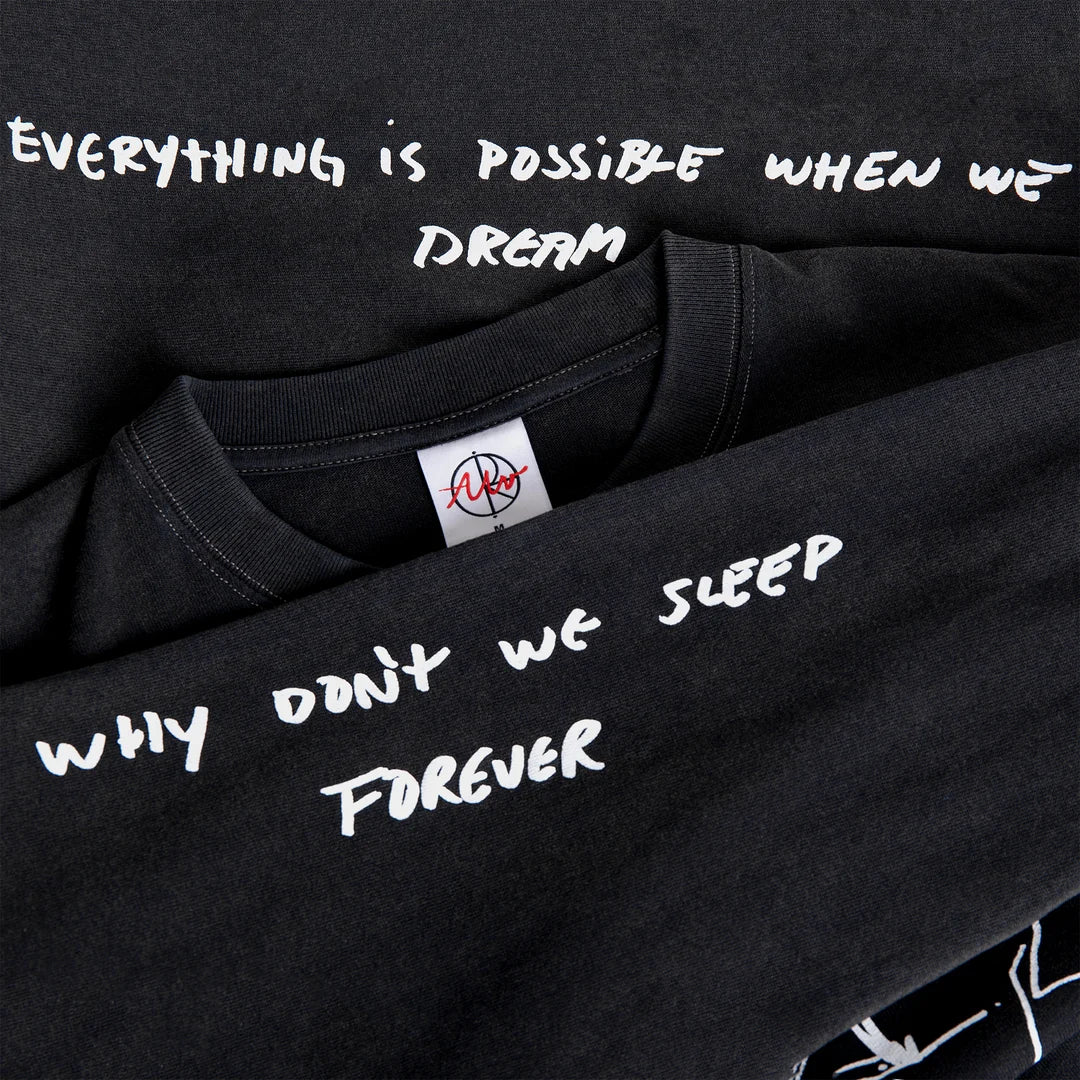 POLAR ON REPEAT SILVER BLACK LONG SLEEVE TEE