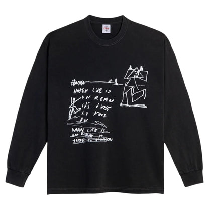 POLAR ON REPEAT SILVER BLACK LONG SLEEVE TEE