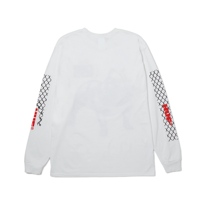 HUF 4 THE DAWGS LS TEE WHITE