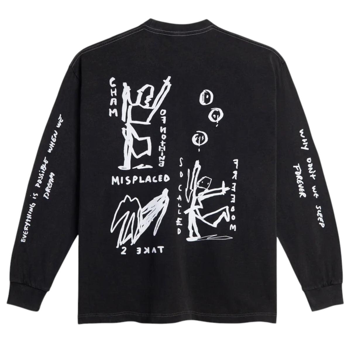 POLAR ON REPEAT SILVER BLACK LONG SLEEVE TEE