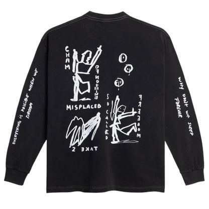 POLAR ON REPEAT SILVER BLACK LONG SLEEVE TEE