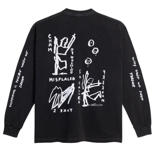 POLAR ON REPEAT SILVER BLACK LONG SLEEVE TEE