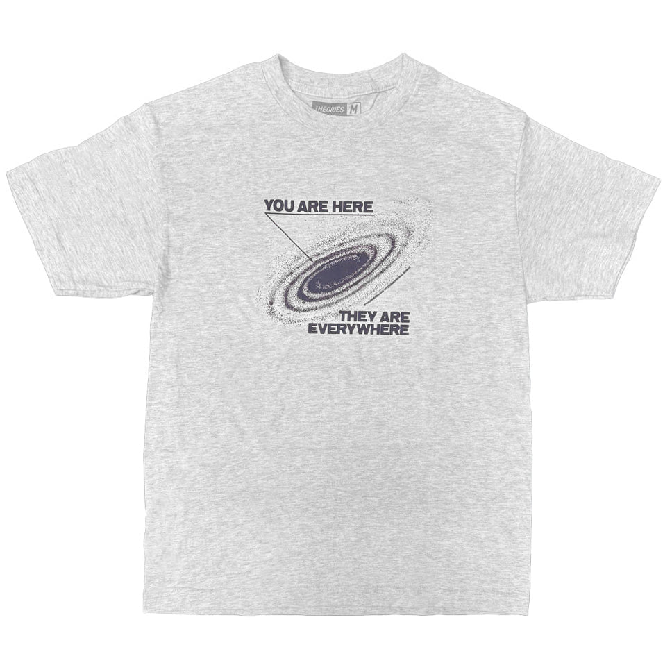 THEORIES YOU ARE HERE T-SHIRT GREY