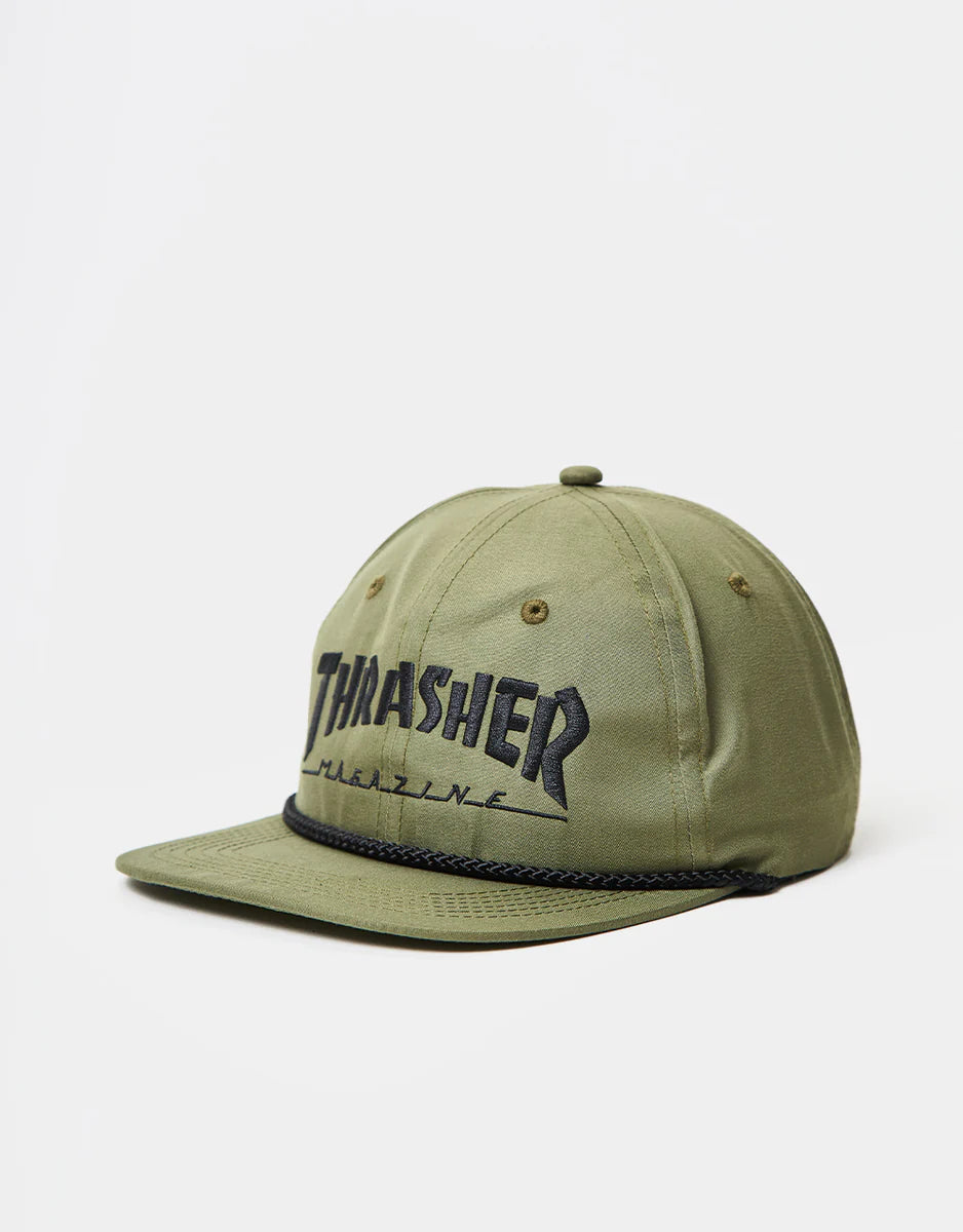 THRASHER ROPE SNAPBACK OLIVE/BLACK