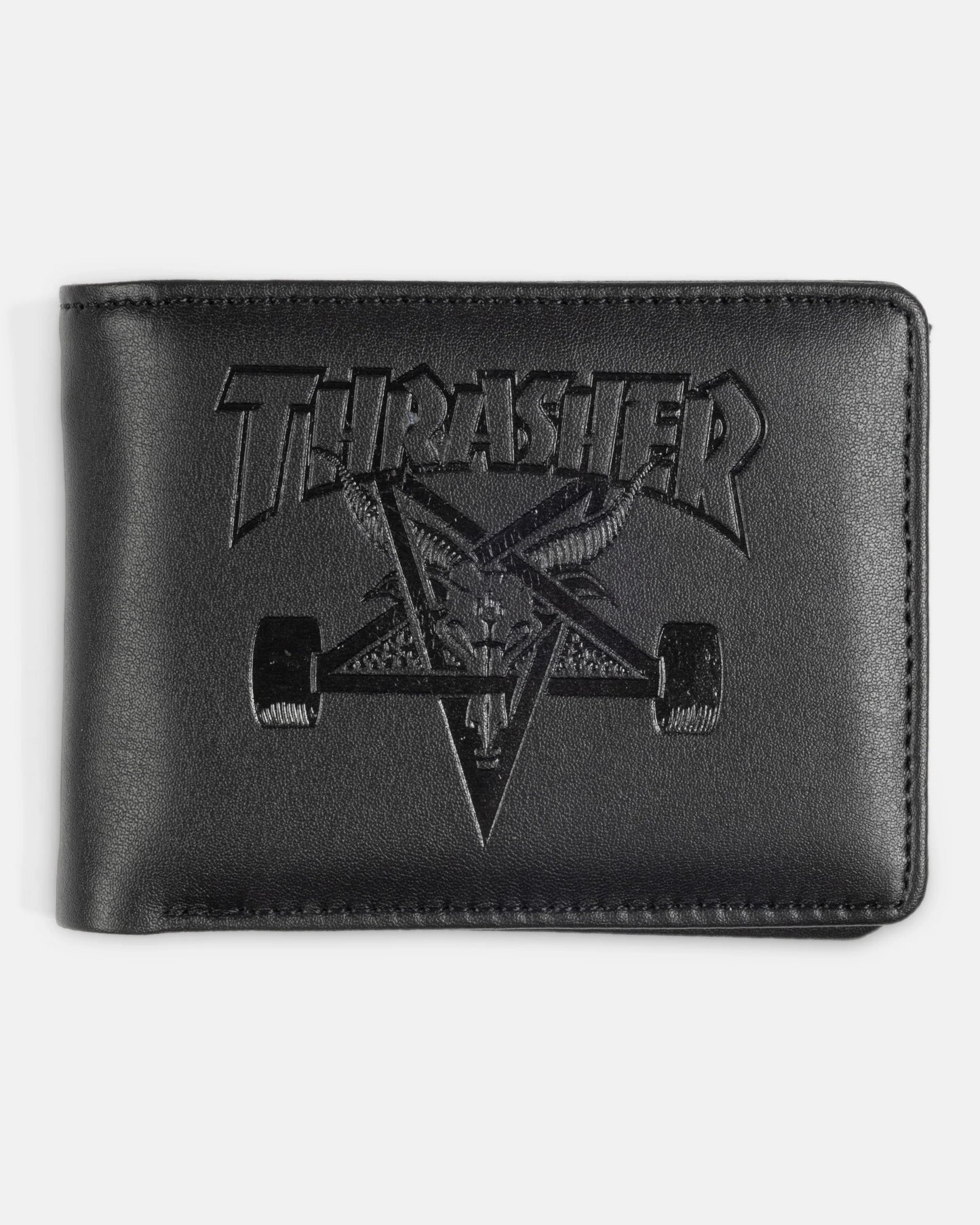 THRASHER SKATE GOAT LEATHER WALLET BLACK