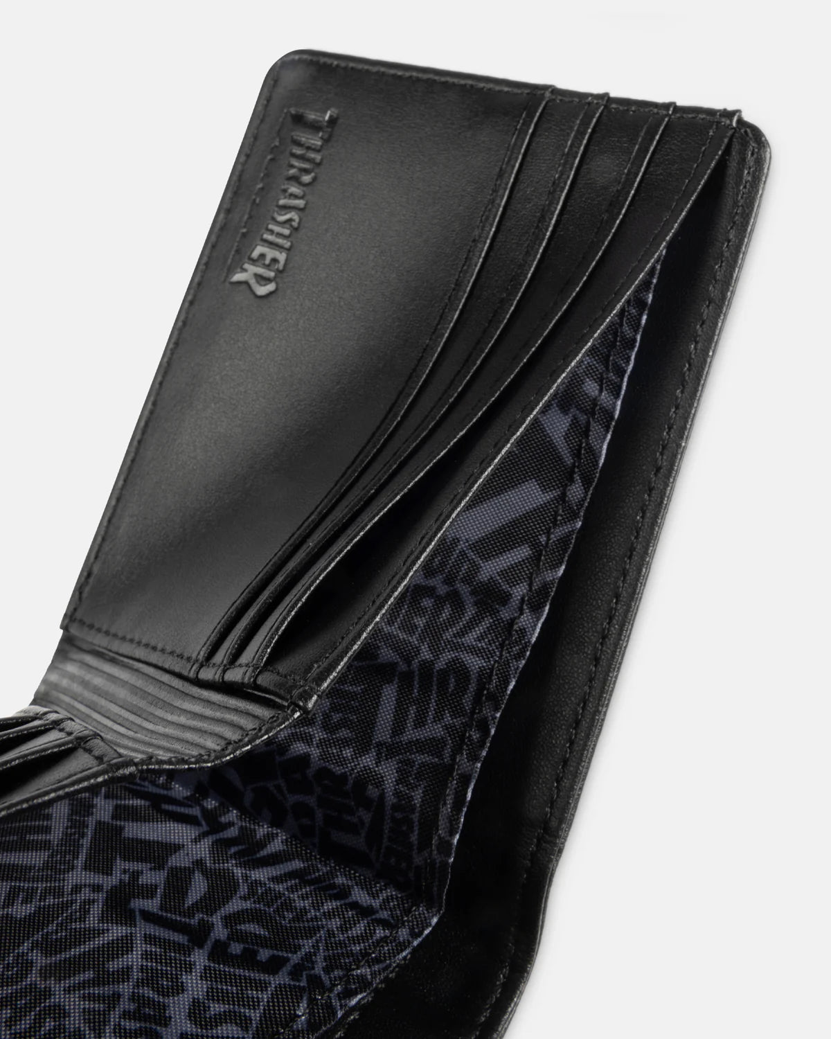 THRASHER SKATE GOAT LEATHER WALLET BLACK