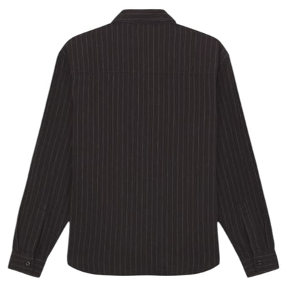 DICKIES MENS NEW HICKORY LONG SLEEVE BUTTON UP SHIRT BLACK