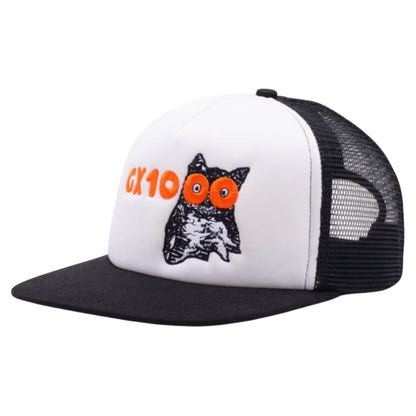GX1000 OWL TRUCKER HAT BLACK WHITE