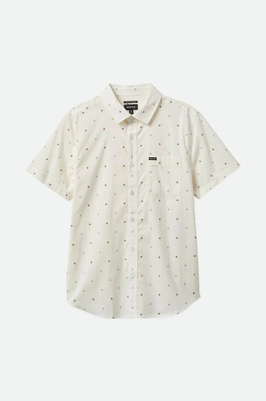 BRIXTON CHARTER PRINT SS WOVEN OFF WHITE PYRAMID