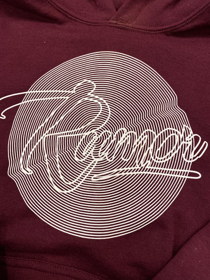 RUMOR DISTORTED KIDS HOODIE MAROON