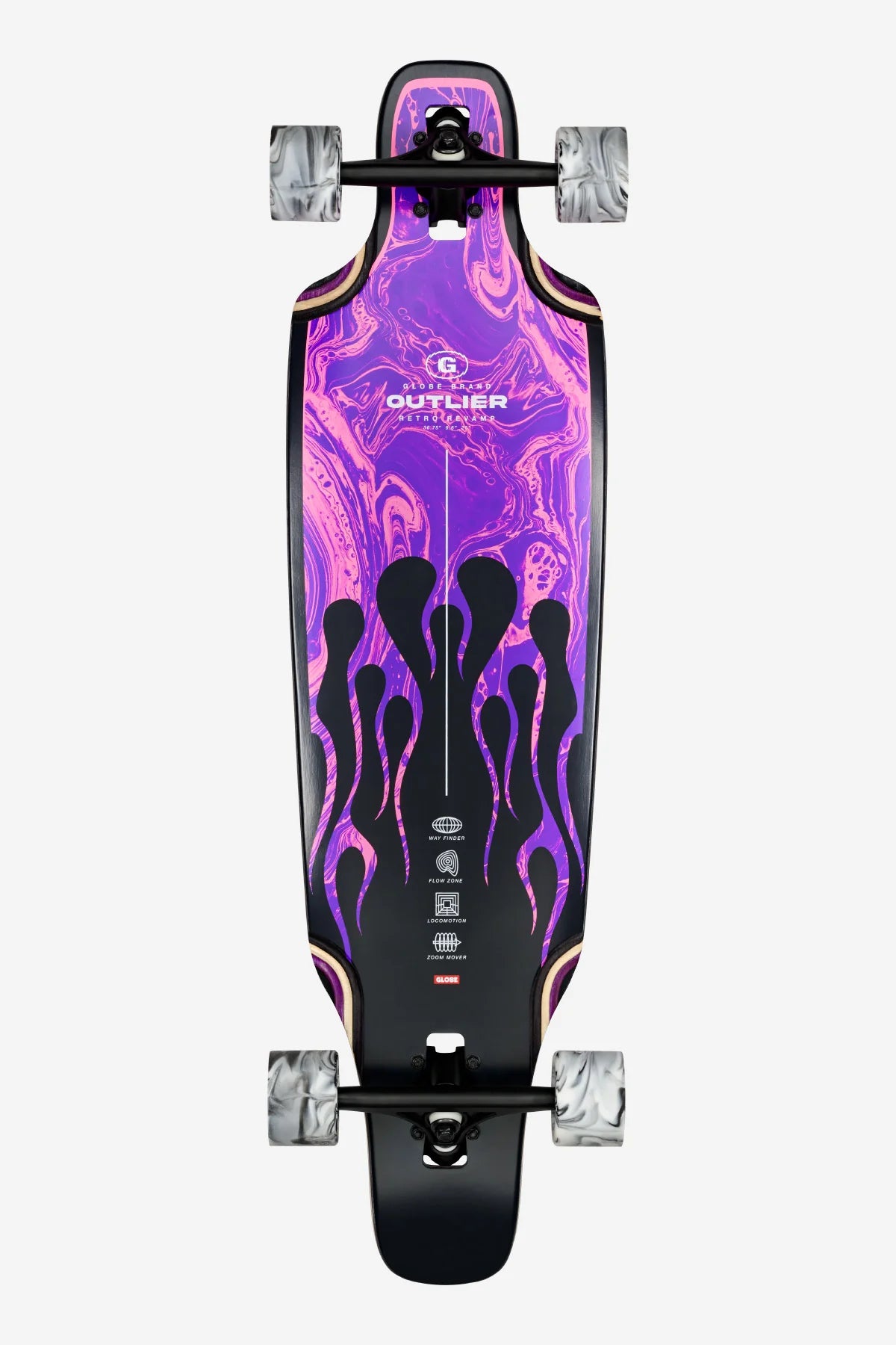 GLOBE OUTLIER PURPLE FLAME LONGBOARD 36