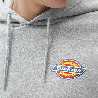 DICKIES FLEECE EMBROIDERED CHEST LOGO HOODIE HEATHER GREY