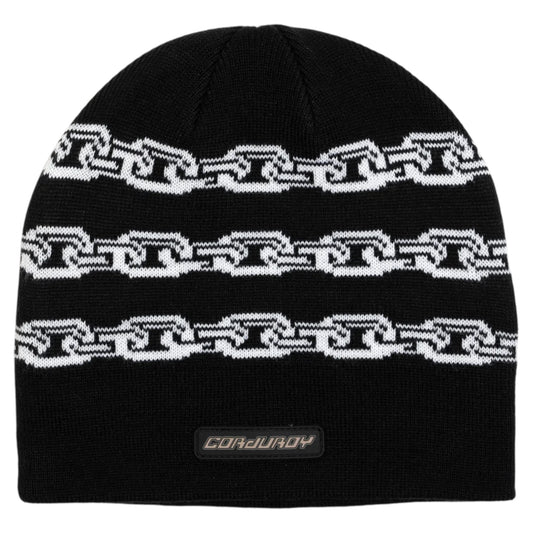 BONNET À MANILLES EN VELOURS CÔTELÉ NOIR