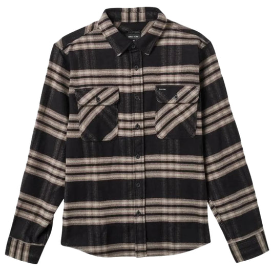 BRIXTON BOWERY STRETCH WATER RESISTANT FLANNEL BLACK/CHARCOAL