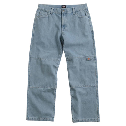 DICKIES WOMENS DOUBLE KNEE DENIM JEAN LIGHT DENIM