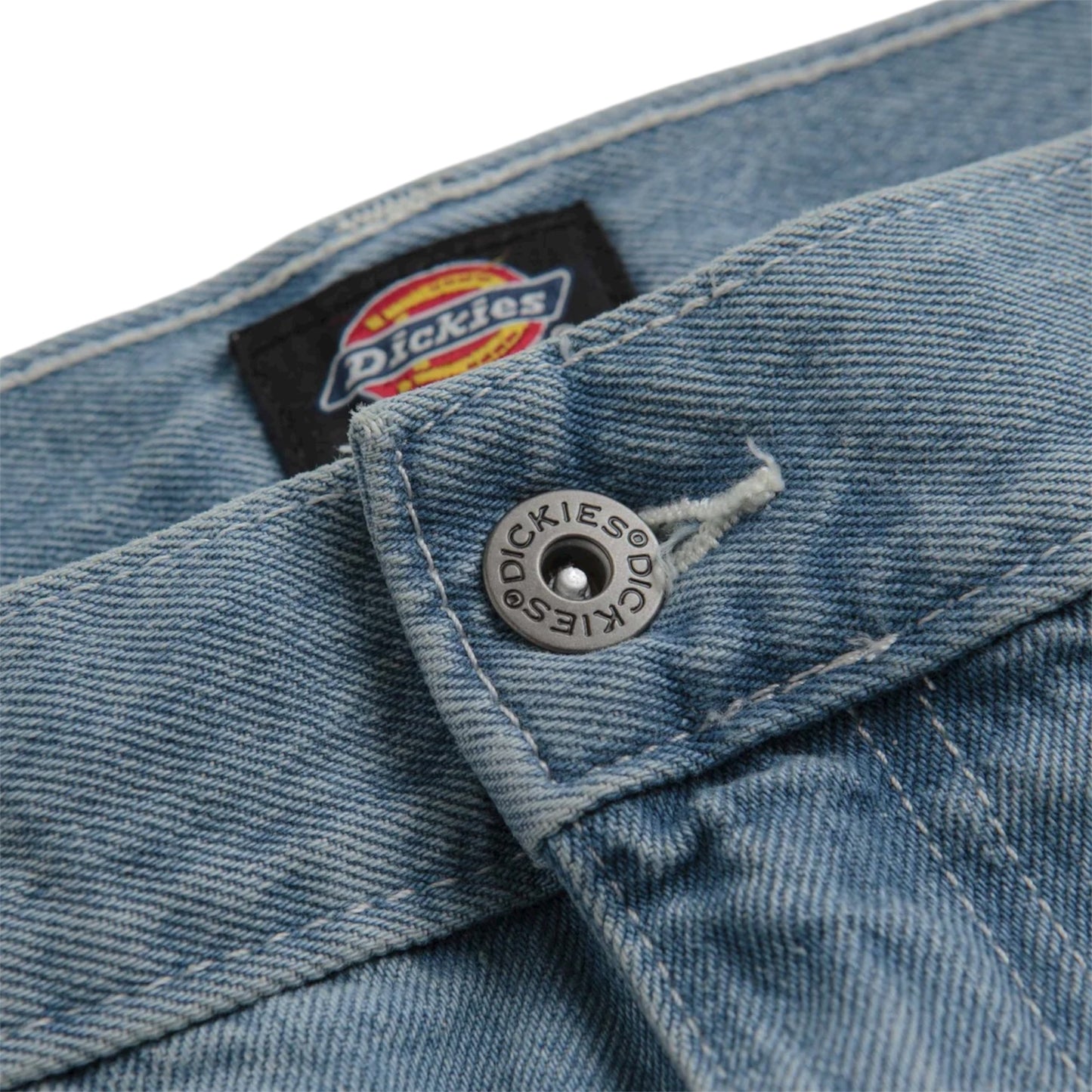DICKIES WOMENS DOUBLE KNEE DENIM JEAN LIGHT DENIM