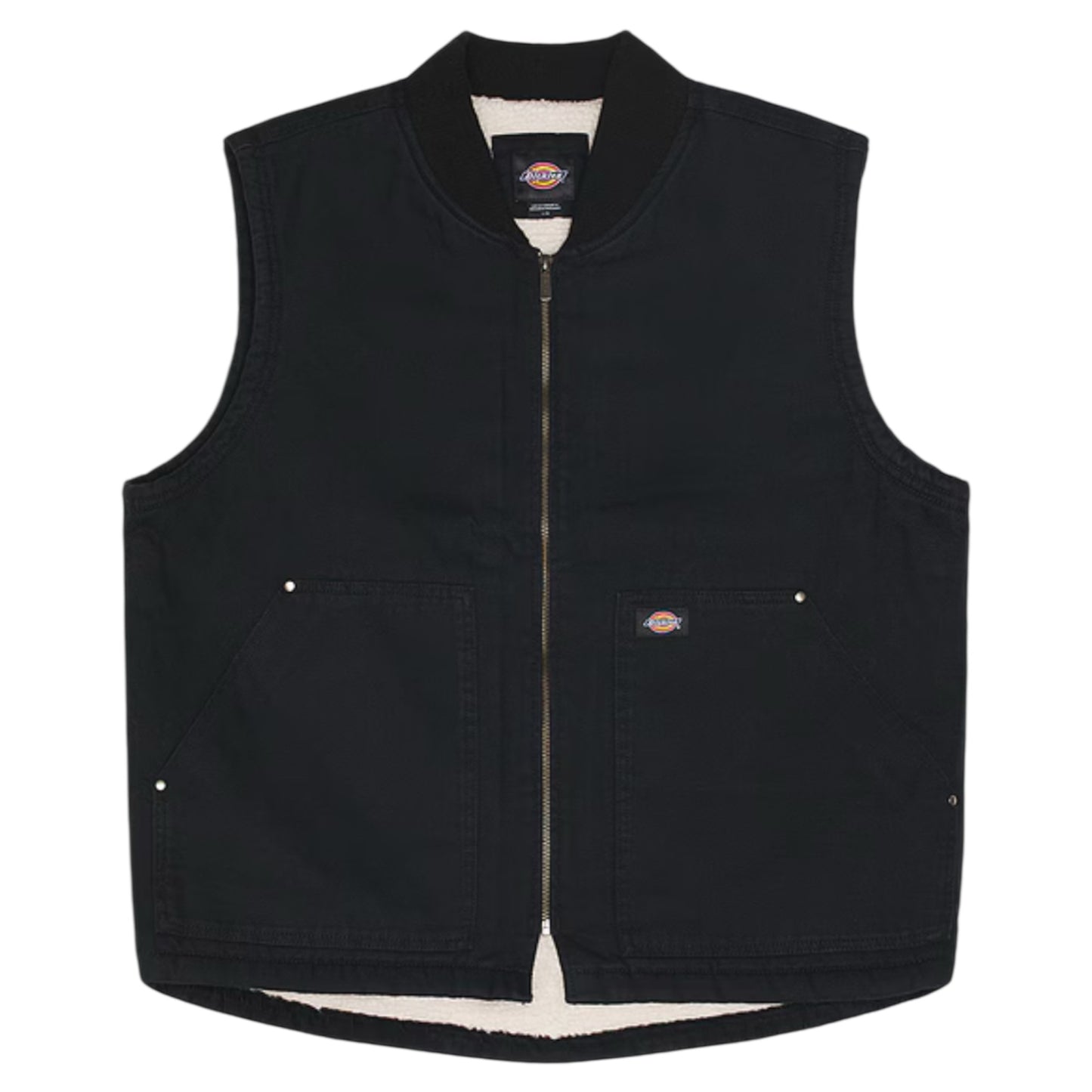 DICKIES DUCK LINED VEST STONEWASHED BLACK