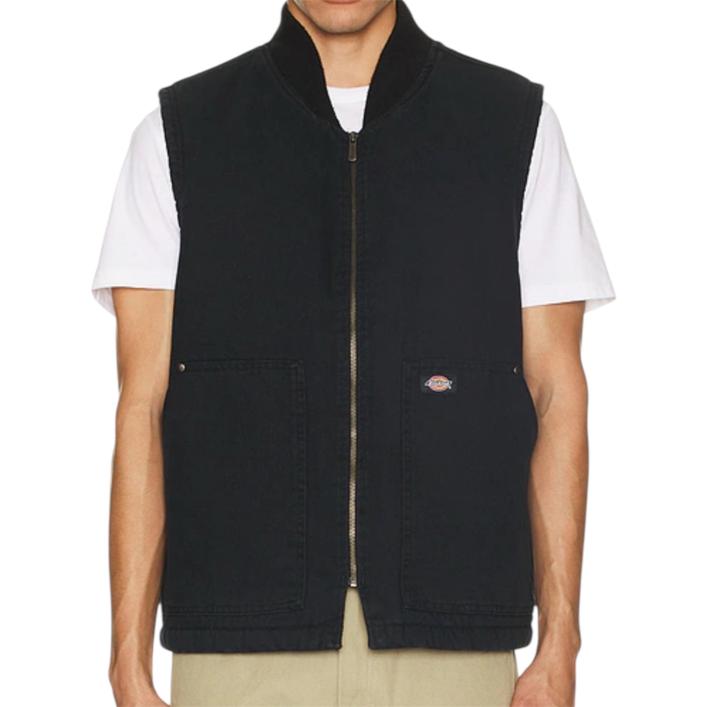 DICKIES DUCK LINED VEST STONEWASHED BLACK