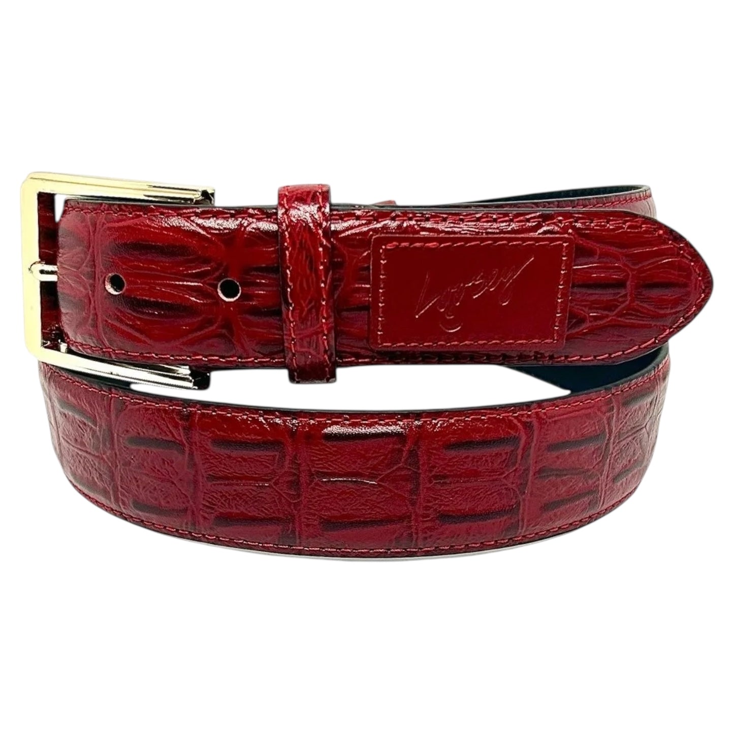 LOOSEY PREMIUM MATT PRICE CROCK SKIN BELT RED