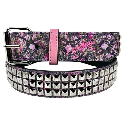 LOOSEY PREMIUM CAMO PINK STUD BELT
