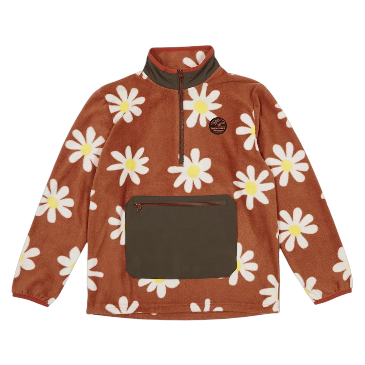 AIRBLASTER FLEECE HALF ZIP RUST BIG DAISY