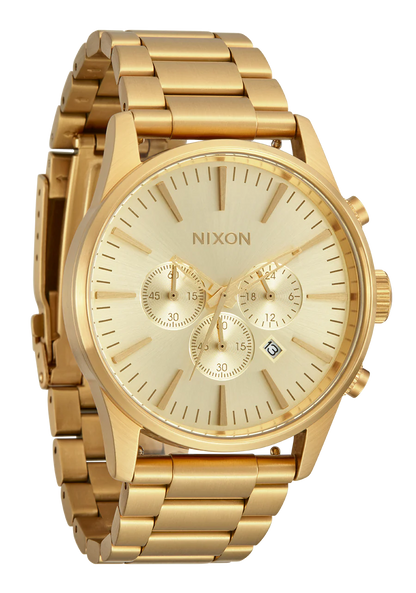 NIXON SENTRY CHRONO WATCH ALL GOLD