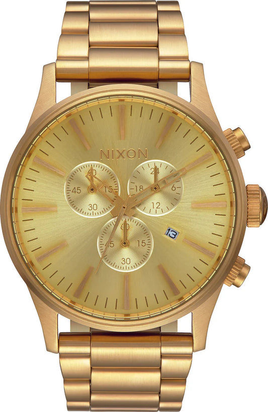 NIXON SENTRY CHRONO V1 WATCH ALL GOLD