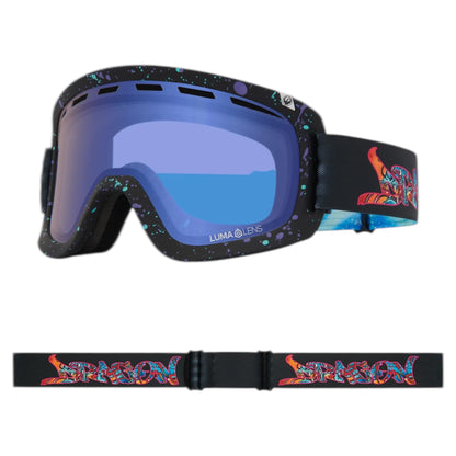 DRAGON D1 OTG RATTLECAN LUMA LENS DARK SMOKE PLUS FLASH BLUE ION GOGGLE