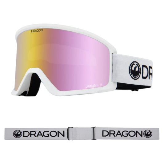 DRAGON DX3 OTG WHITE LUMA LENS PINK ION GOGGLE