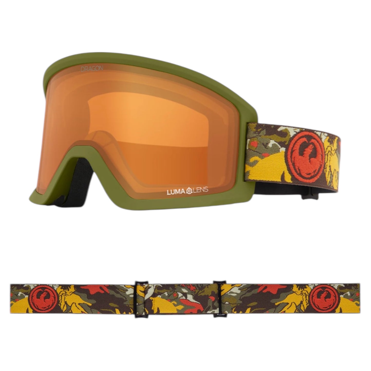 DRAGON DX OTG LEAFY CAMO LUMA LENS AMBER GOGGLE