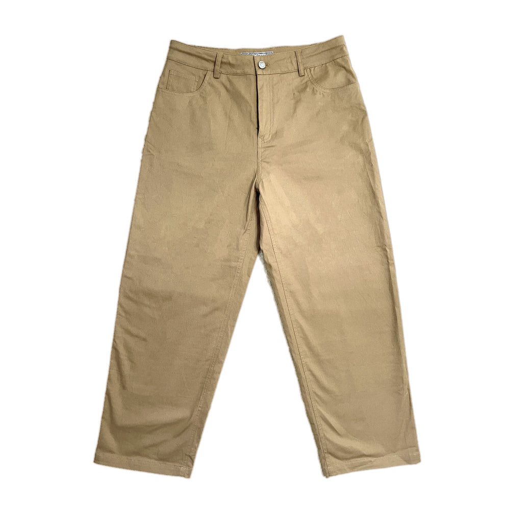 FROSTED STRETCHY COTTON PANTS BEIGE