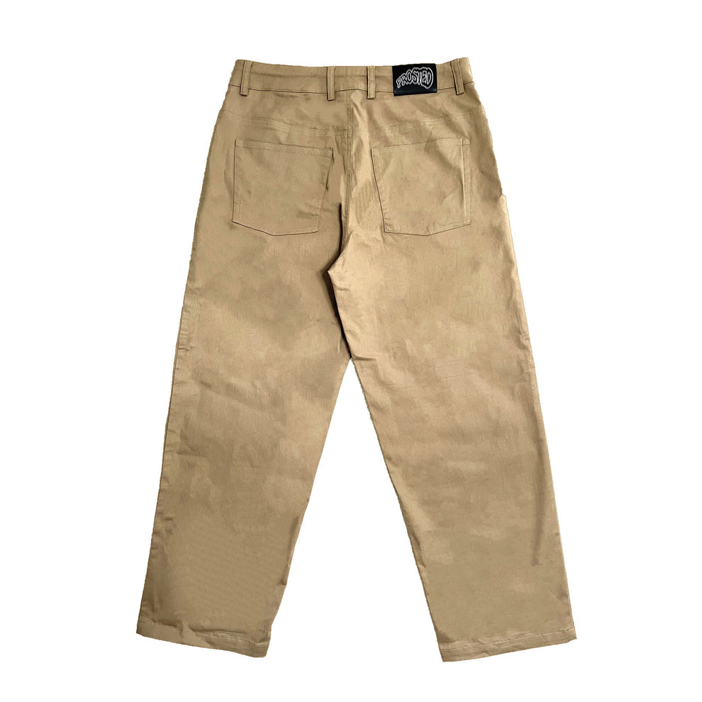 FROSTED STRETCHY COTTON PANTS BEIGE
