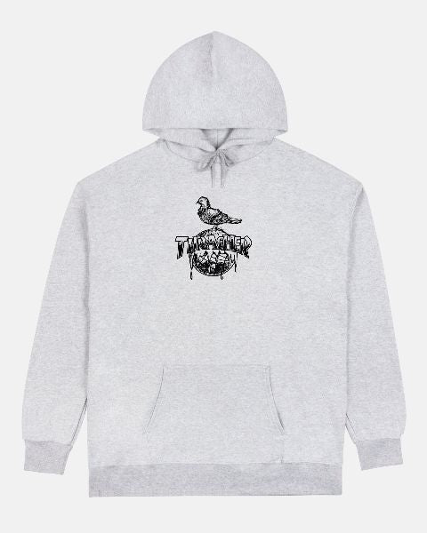 THRASHER COVER THE EARTH HOODIE ASH GREY