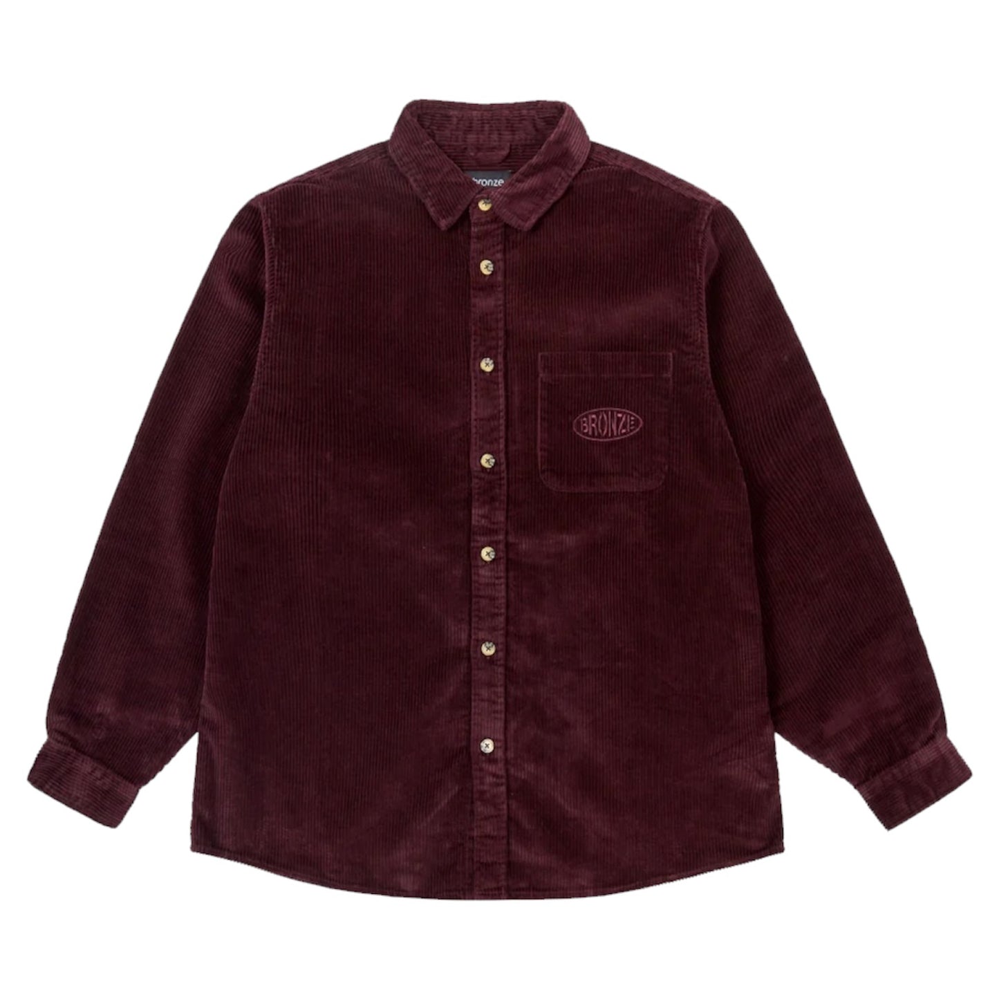 BRONZE 56k CORDUROY BUTTON UP BURGUNDY