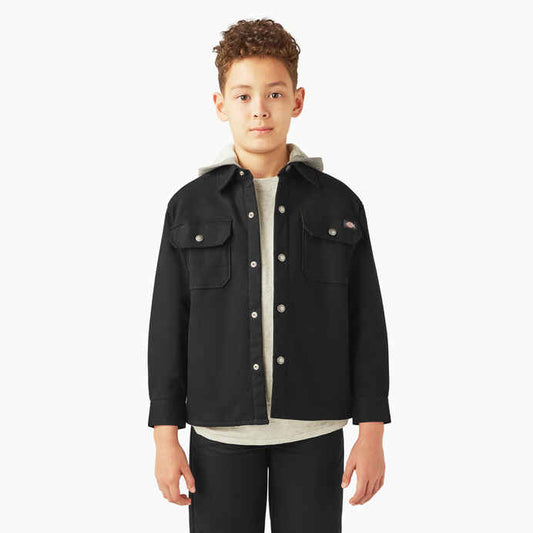 DICKIES BOYS QUILT LINED WOVEN DUCK JACKET BLACK