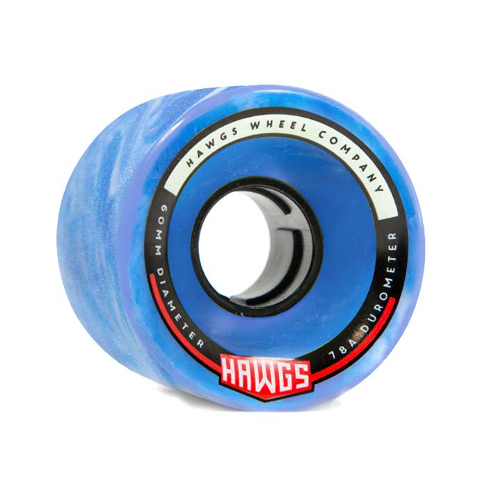 HAWG CHUBBY HAWGS 78A WHEEL BLUE/WHITE SWIRL STONEGROUND 60MM