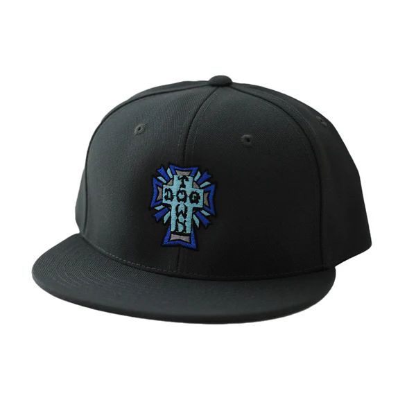 DOGTOWN CROSS LOGO COLOR SNAPBACK HAT BLACK