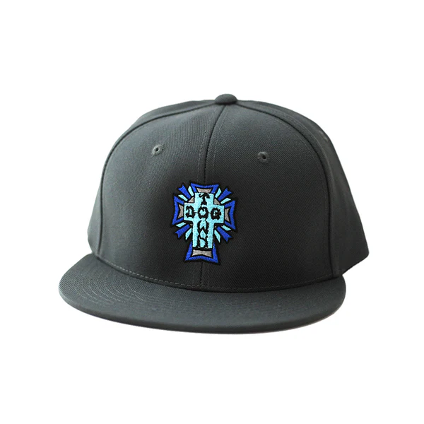 DOGTOWN CROSS LOGO COLOR SNAPBACK HAT CHARCOAL