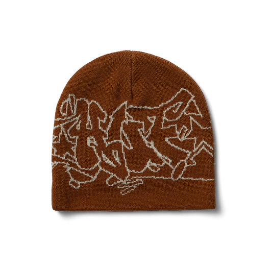 HUF OUTLINES SKULL BEANIE RUSSET