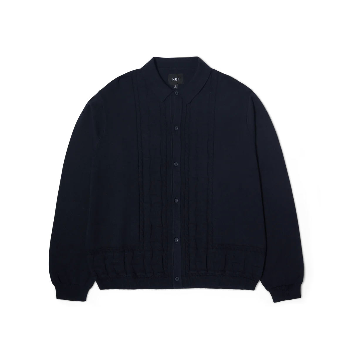 HUF TOWNER LONGSLEEVE KNIT TOP NAVY