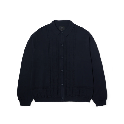 HUF TOWNER LONGSLEEVE KNIT TOP NAVY