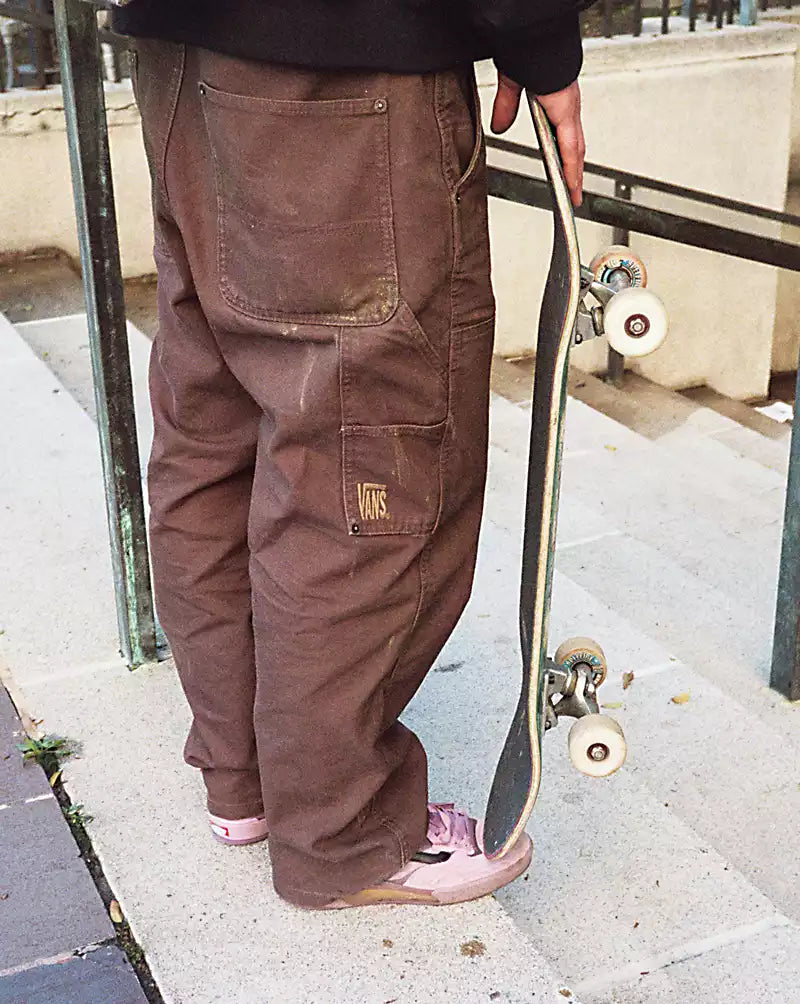 VANS SKATE DRILL CHORE AVE LOOSE FIT CARPENTER PANTS CHOCOLATE BROWN