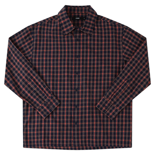 FORMER VIVIAN CHECK LONG SLEEVE NAVY