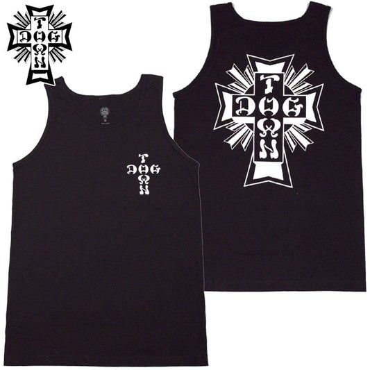 DOGTOWN CROSS LOGO TANK TOP BLACK