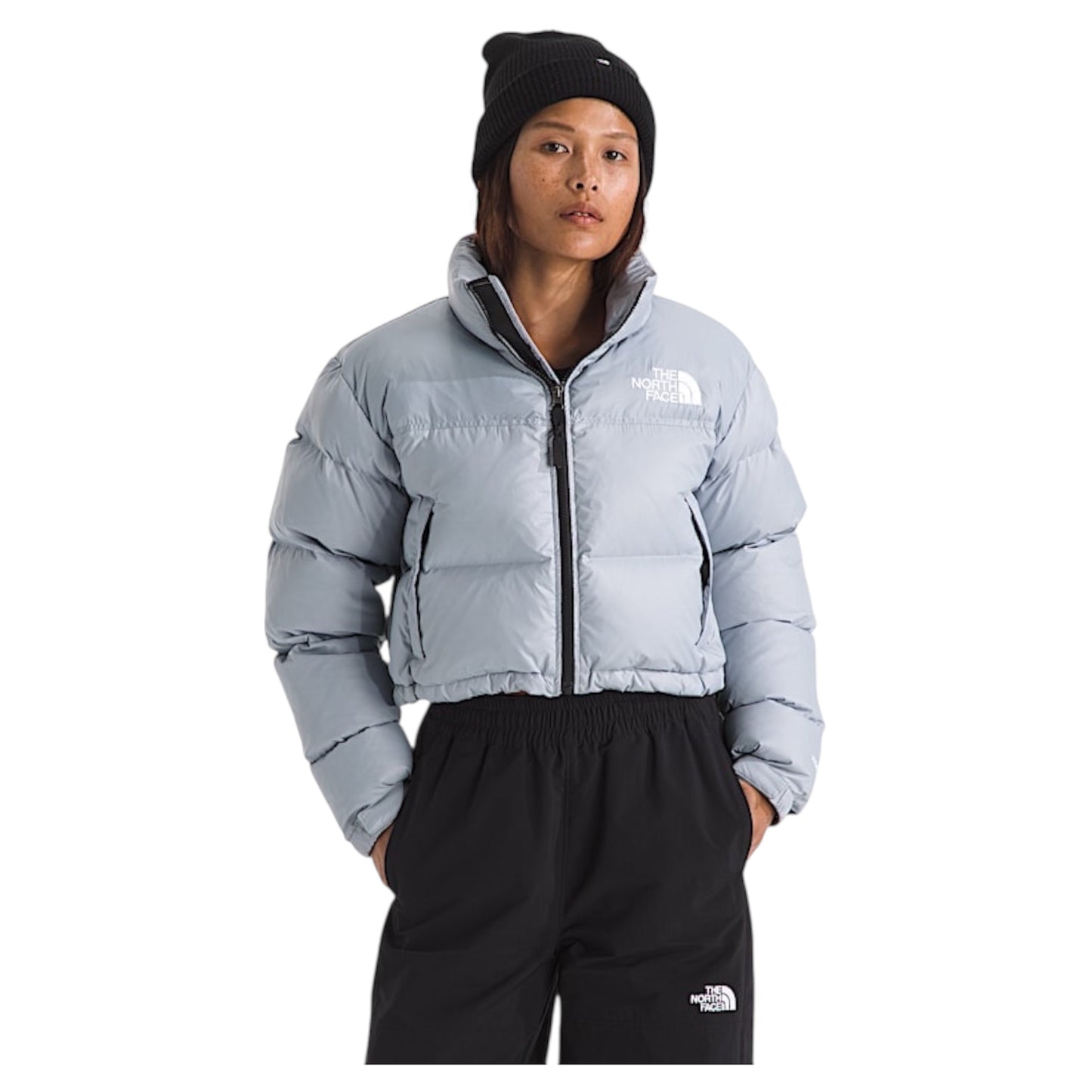 THE NORTH FACE WOMENS NUPTSE SHORT JACKET BLUE FLAX