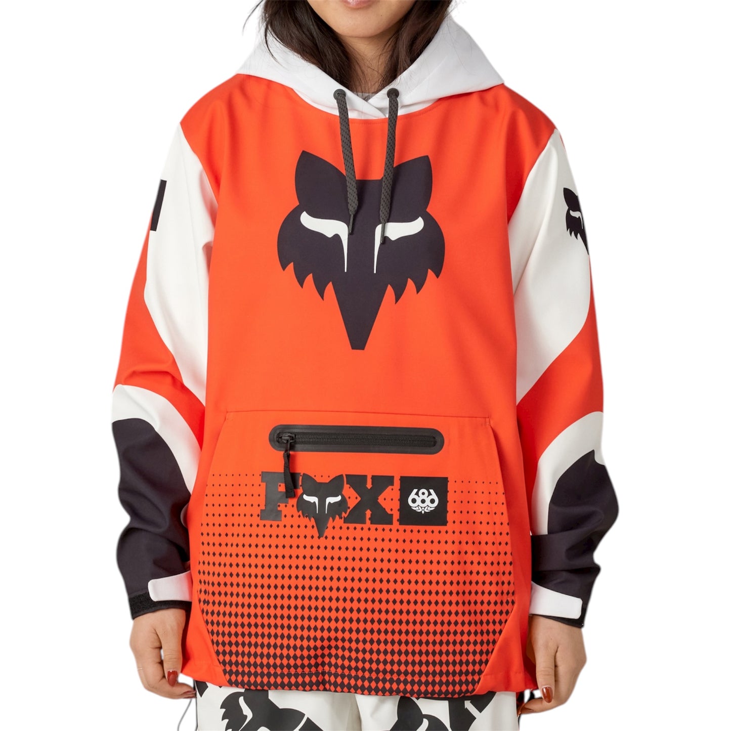 686 WOMENS FOX RACING 97 WATERPROOF HOODY FOX FLARE COLORBLOCK