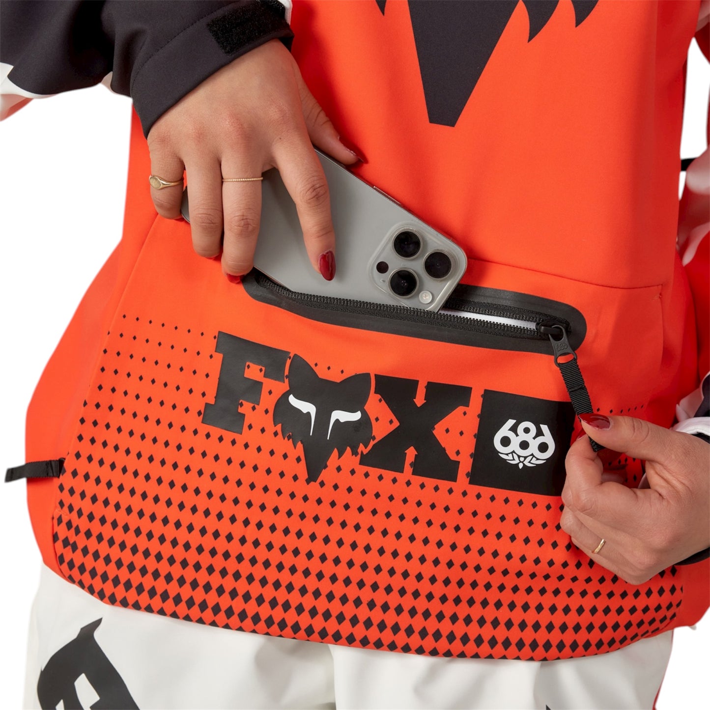 686 WOMENS FOX RACING 97 WATERPROOF HOODY FOX FLARE COLORBLOCK