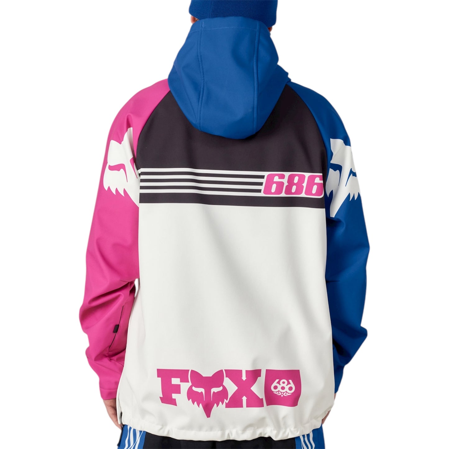 686 FOX RACING WATERPROOF HOODY FOX WHITE COLORBLOCK