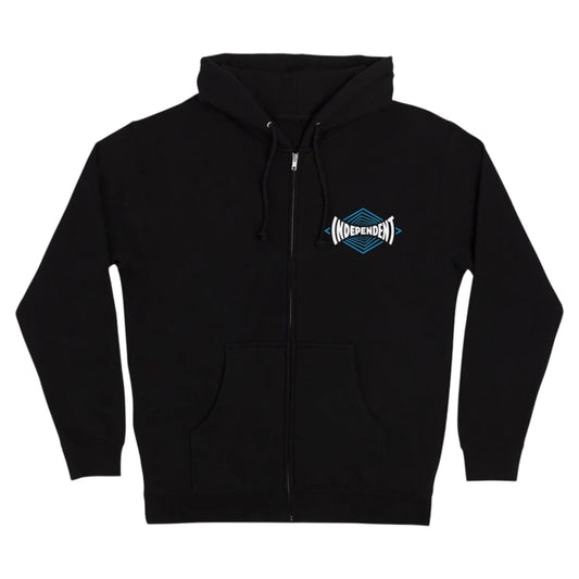 INDEPENDENT ZIP VERTIGO SPAN HOODIE BLACK