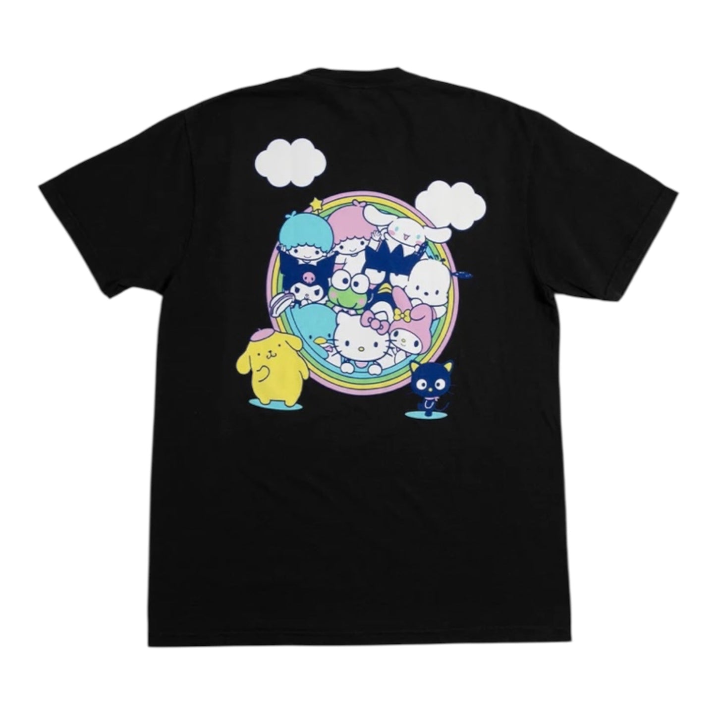 GIRL RAINBOW CIRCLE TEE BLACK